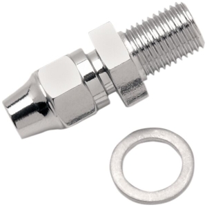 UNIVERSAL BRAKE LINE FITTING CHROME 3/8"-24 MALE NPT STRAIGHT