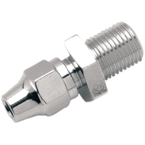 UNIVERSAL BRAKE LINE FITTING CHROME 7/16"-24 MALE NPT STRAIGHT