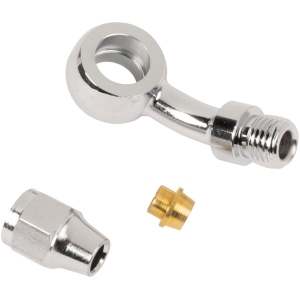 UNIVERSAL BRAKE LINE FITTING CHROME 3/8"/10MM-BANJO 35°