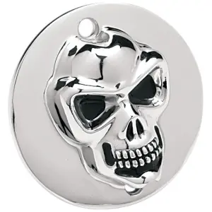 3-D SKULL POINT COVER CHROME 2-HOLE