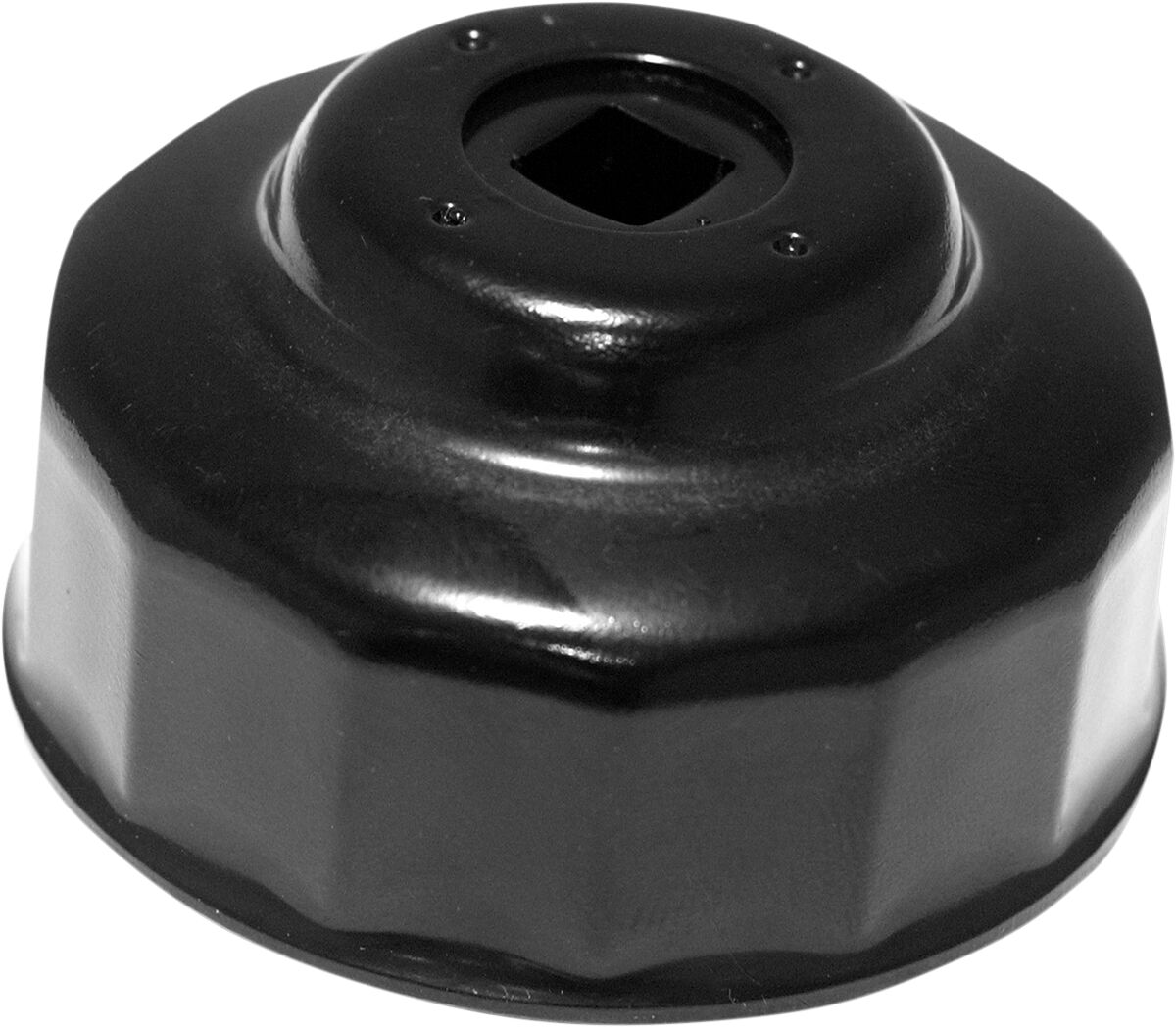 CUSTOM REPLACEMENT OIL FILTER CUP / 65 MM / BLACK-POWDER COATED / ALUMINUM