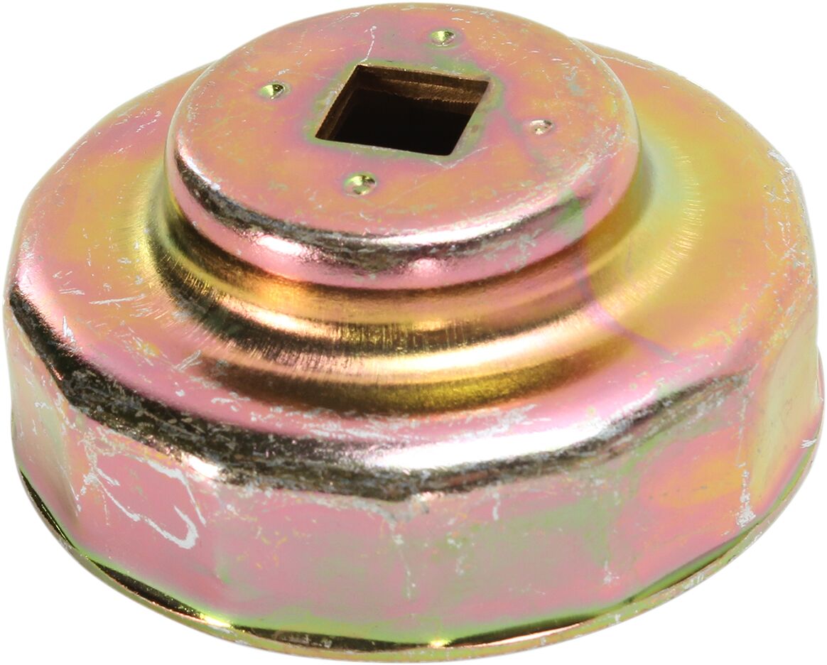 CUSTOM REPLACEMENT OIL FILTER CUP / 74 MM / BLACK-POWDER COATED / ALUMINUM