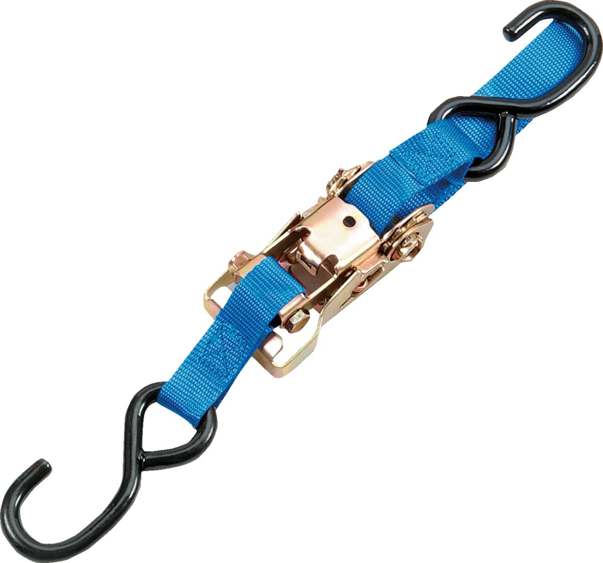 HEAVY-DUTY RATCHETING TIE-DOWN WITH BUILT-IN BLUE