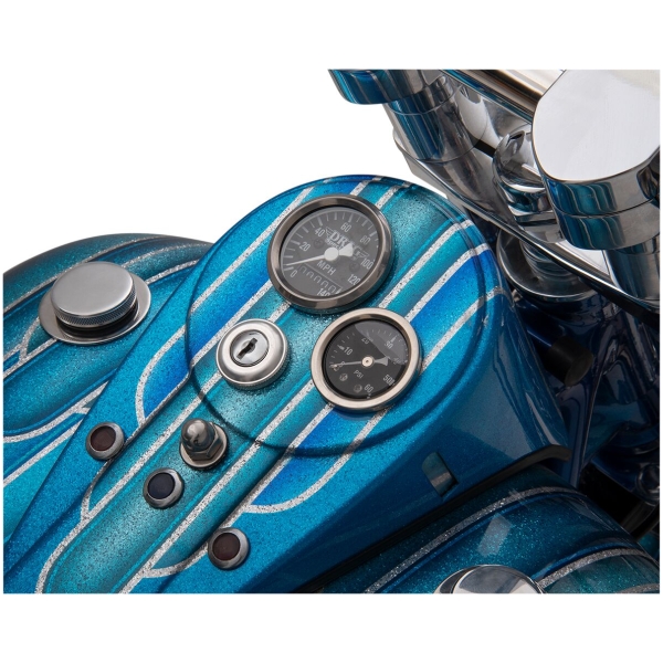 1.8" MECHANICAL SPEEDOMETER 2:1 CHROME HOUSING BLACK FACE - Bild 2