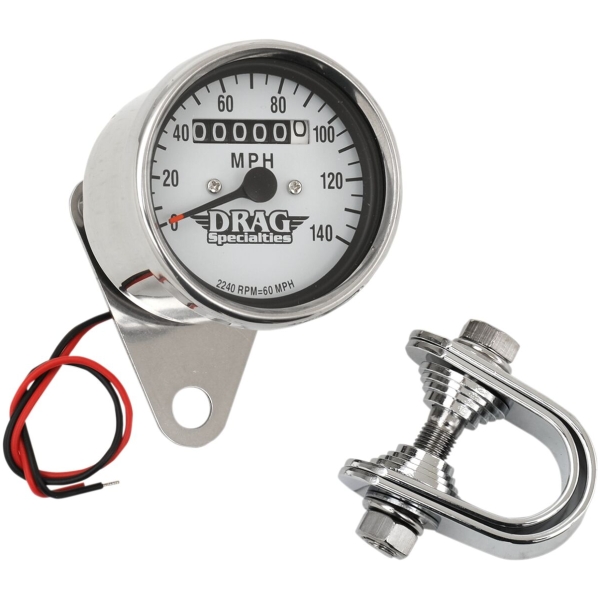 2.4" MECHANICAL SPEEDOMETER 2240:60 CHROME WHITE FACE