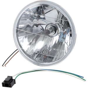 HEADLIGHT 7" W/ RUNNING LIGHT CHROME H4 55/60W