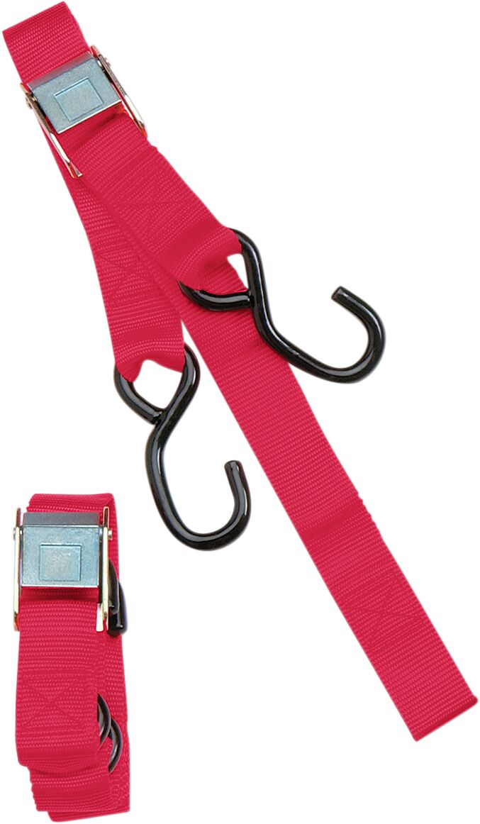 HEAVY-DUTY CAM BUCKLE TIE-DOWN WITH BUILT-IN ASSIST RED