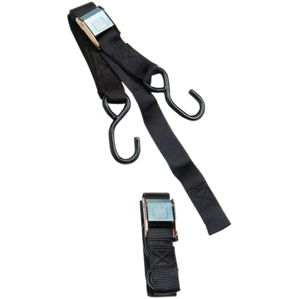 HEAVY-DUTY CAM BUCKLE TIE-DOWN WITH BUILT-IN ASSIST BLACK