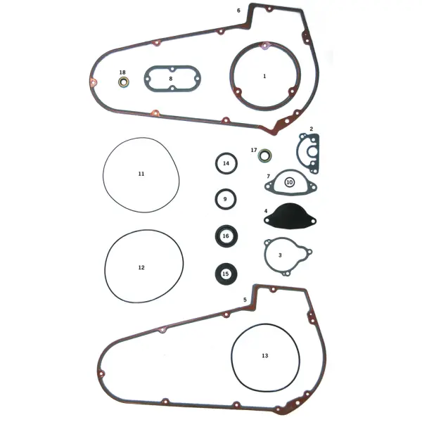 GASKETS, O-RINGS AND SEALS FOR ALUMINUM PRIMARY ON 1965-1986 4 SPEED BIG TWIN 10PCK GZP Seal Mid-Shift shaft FX74-85