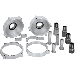 EXTENDED SPROCKET SHAFTS & NUTS, PRIMARY SPACERS AND TRANSMISSION MOUNTING PLATES GZP Primary spacer 1/2" offset Chrome