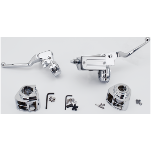 CHROME HANDLEBAR CONTROLS FOR 1982-1995 MODELS GZP Chrome H/B control kit 82-95 11/16"