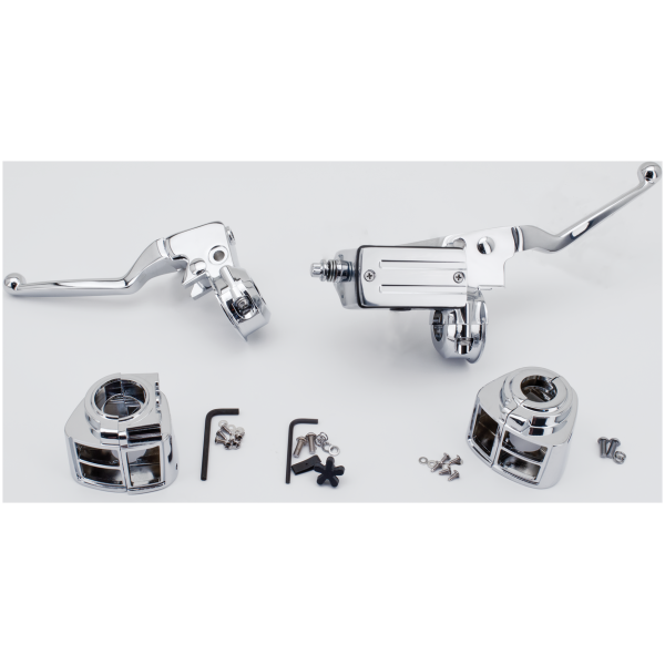 CHROME HANDLEBAR CONTROLS FOR 1982-1995 MODELS GZP Chrome H/B control kit 82-95 11/16"