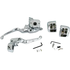 CUSTOM STYLE HANDLEBAR CONTROL KITS GZP H.bar controls chrome 9/16" 96-up