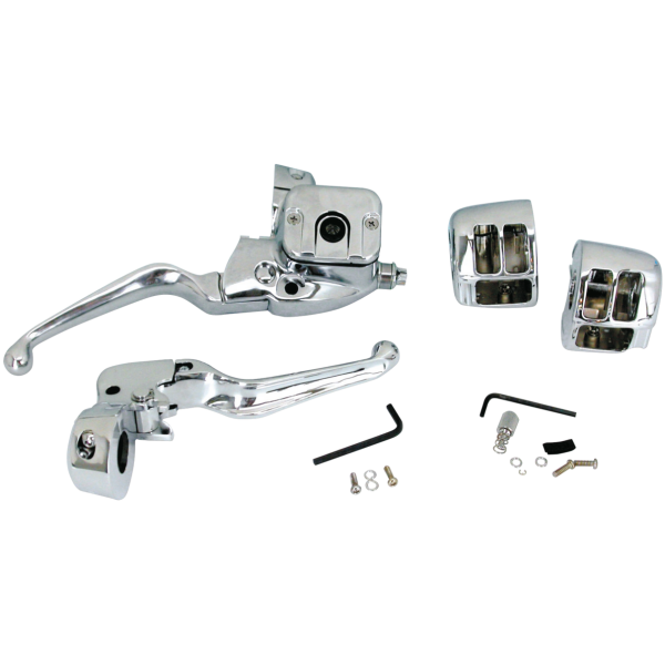 CUSTOM STYLE HANDLEBAR CONTROL KITS GZP H.bar controls chrome 9/16" 96-up