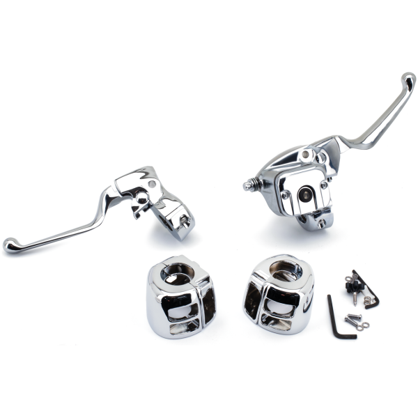CUSTOM STYLE HANDLEBAR CONTROL KITS GZP H.bar controls chrome 11/16" 96-up