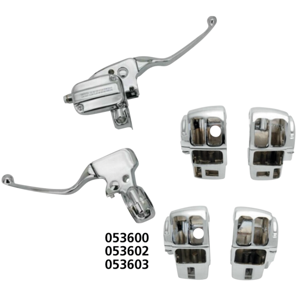 HANDLEBAR CONTROL KITS FOR TOURING MODELS GZP Chr HB controls cable clt FLH*08-16