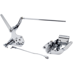 CHROME FORWARD CONTROL KITS WITH MASTER CYLINDER FOR BIG TWIN GZP 2" Extended Forward cntrl. set w/o p