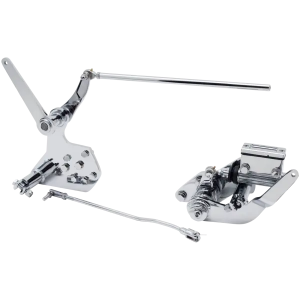 CHROME FORWARD CONTROL KITS WITH MASTER CYLINDER FOR BIG TWIN GZP 2" Extended Forward cntrl. set w/o p