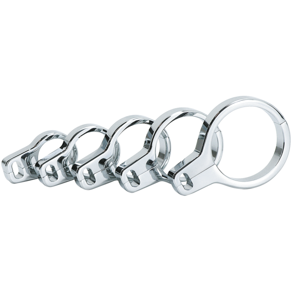 CHROME PLATED BILLET ALUMINUM DUAL CABLE CLAMPS GZP Chrome Billet Alum. Cable clamp 1.00