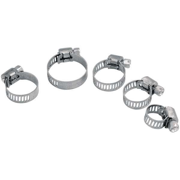STAINLESS STEEL UNIVERSAL HOSE CLAMPS GZP 10pck Hose clamp 7/32" thru 5/8" sta