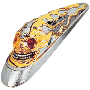 "BAD GUYS" SKULL FENDER ORNAMENTS GZP Fender ornam. Gold Skull red eyes