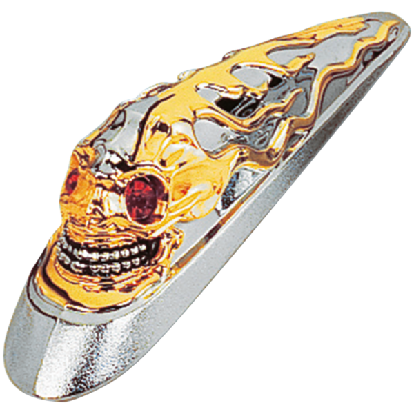 "BAD GUYS" SKULL FENDER ORNAMENTS GZP Fender ornam. Gold Skull red eyes