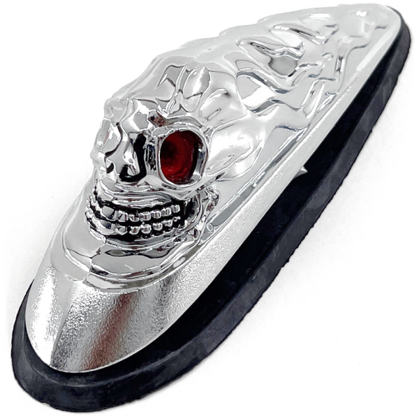 "BAD GUYS" SKULL FENDER ORNAMENTS GZP Fndr.orn. Chrm Skull red eyes w/ligh