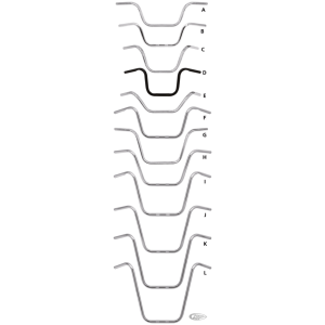 ZODIAC ONE INCH DIAMETER APE HANGER HANDLEBARS GZP Handlebar Custom Low 8-1/2" w/o dimp