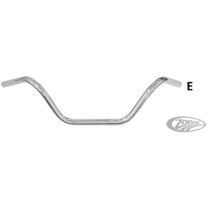 ZODIAC ONE INCH DIAMETER APE HANGER HANDLEBARS GZP Handlebar Harley low rise 1" thru