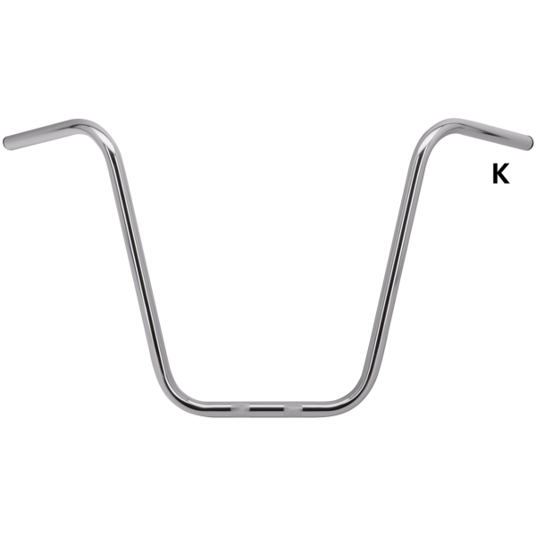 ZODIAC ONE INCH DIAMETER APE HANGER HANDLEBARS GZP Apehanger 18" rise w/o dimple