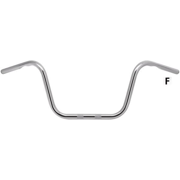 ZODIAC ONE INCH DIAMETER APE HANGER HANDLEBARS GZP Apehanger 10" rise with dimple