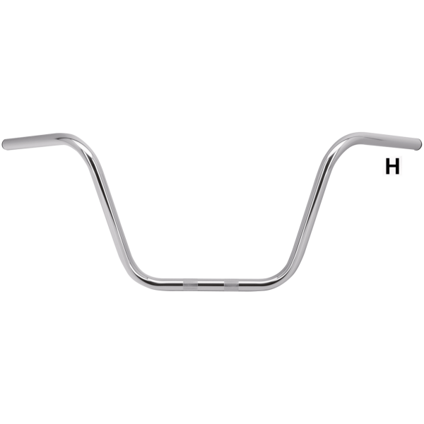 ZODIAC ONE INCH DIAMETER APE HANGER HANDLEBARS GZP Apehanger 12" rise with dimple