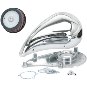 CHROME "SUPER SUCKER" SMOOTHIE AIR CLEANER KIT FOR KEIHIN CV GZP Super Sucker Smoothie aircleaner C.V