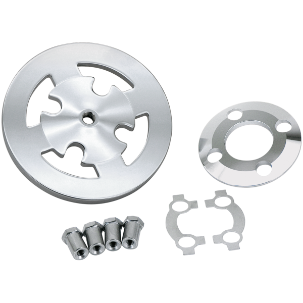 BILLET BELT DRIVE CLUTCH PRESSURE PLATE DRESS-UP KIT GZP Chrome billet clutch dress kit