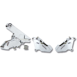 ZODIAC CHROME PLATED BILLET ALUMINUM CUSTOM STYLE BRAKE CALIPERS GZP Chr 4-pot 84-99 LH or RR caliper