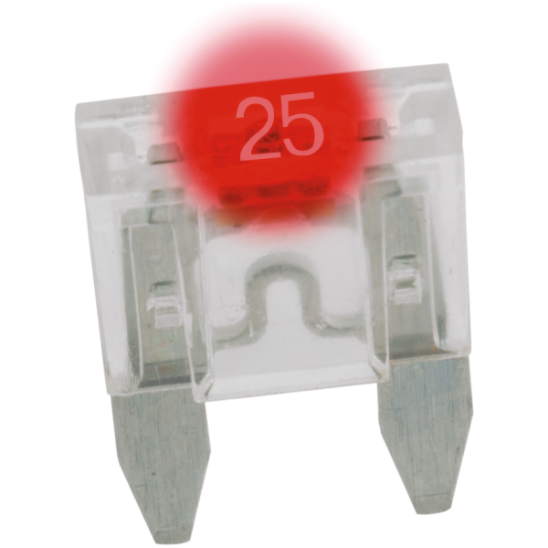 TELL-TALE BLADE TYPE MINI FUSES GZP 5pck Mini Led dtctr fuse Natural 25A