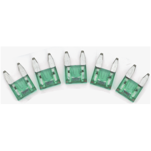 TELL-TALE BLADE TYPE MINI FUSES GZP 5pck Mini Led detectr fuse Green 30A