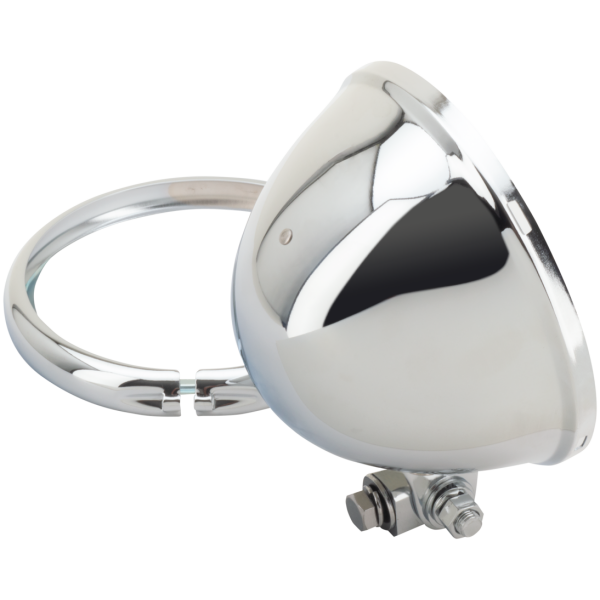 5 1/2" CHROME BATES STYLE HEADLIGHTS GZP Headlight Bottom mount 5.75" plain