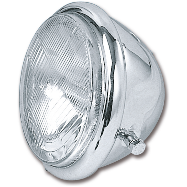 5 1/2" CHROME BATES STYLE HEADLIGHTS GZP Side mount headlight cplt. 100/55W 5
