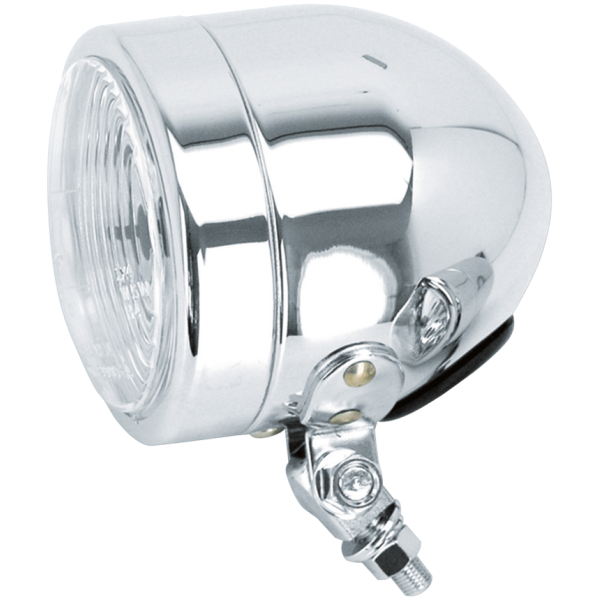 4" DUAL BEAM "H4" HEADLIGHT GZP 4" Chrome H4 headlight bottom mount
