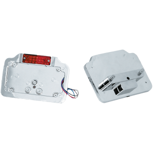 LICENSE PLATE BRACKETS WITH LED TAILLIGHTS GZP Licenceplate LED chr/w billet m/plat