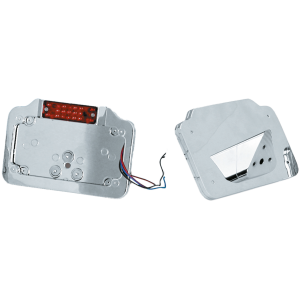 LICENSE PLATE BRACKETS WITH LED TAILLIGHTS GZP Licenceplate LED chr/w triangle m/pl