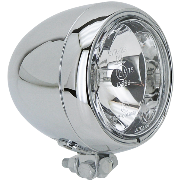 TORPEDO STYLE 4 1/2" HALOGEN HEADLIGHT GZP Chrome 4.5" Torpedo headlight H4