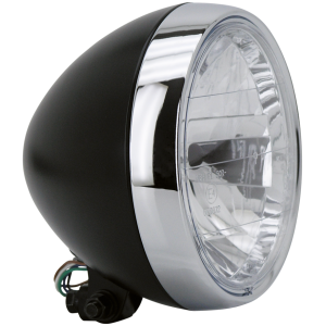 7" BOTTOM MOUNT HEADLIGHT GZP Black 7" headlight w/chrome bezel EU