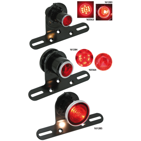 CLASSIC TAILLIGHTS GZP Classic 1" black round taillight w/l