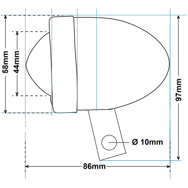 BULLET LIGHTS WITH MOUNTING BRACKET GZP Bullet light red with bracket left s