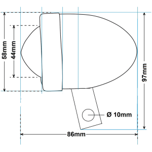 BULLET LIGHTS WITH MOUNTING BRACKET GZP Bullet light red with bracket right