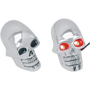 SKULL MARKER LIGHTS GZP 2" Chrome skull marker lamps w/LED b