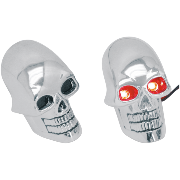 SKULL MARKER LIGHTS GZP 2" Chrome skull marker lamps w/LED b