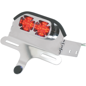 FATBOB STYLE TWIN CROSS LED TAILLIGHT GZP LED 2Cross taillight w/FB bracket Cl